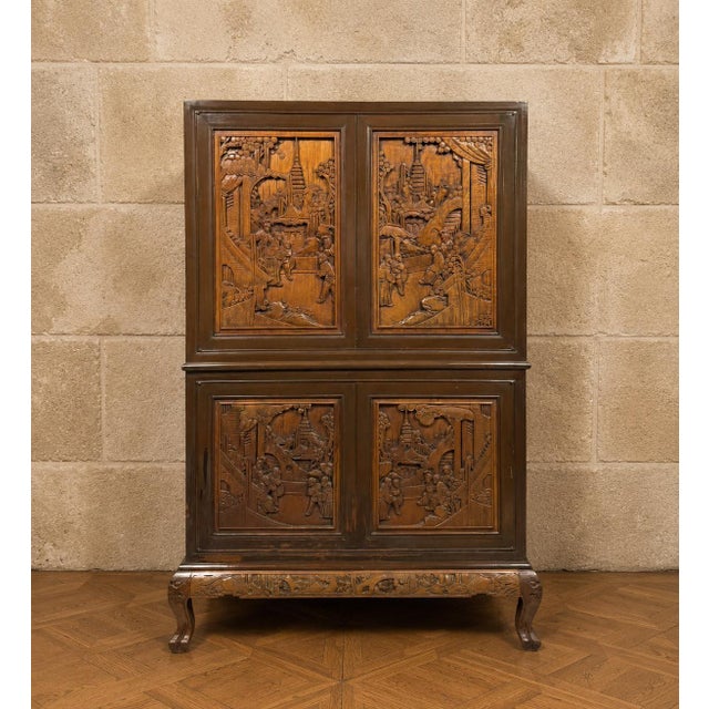 Wood Rotating Cabinet in Camphor Wood, 1950 For Sale - Image 7 of 7