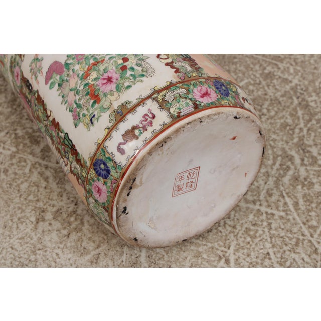 Antique Chinese Familia Rose Umbrella Stand For Sale - Image 15 of 16