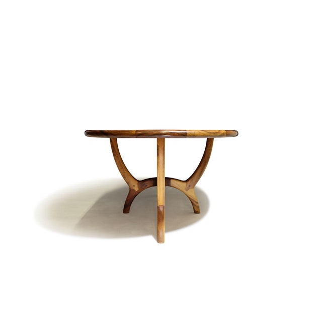 Wood Mid 20th Century Handcrafted Solid Koa Wood Dining Table – Studio Craft Design For Sale - Image 7 of 12