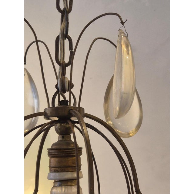 1920s Swedish Pendant in Gilt Bronze and Fringe by Herman Bergman, 1920s For Sale - Image 5 of 9