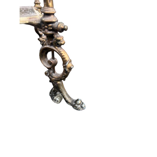 Iron Figural Brass Tone Victorian Pedestal For Sale - Image 15 of 17