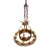 Vintage Round Iron Quatrefoil Chandelier For Sale