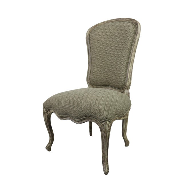 Four Louis XV Style Neoclassical Upholstered Dining Chairs For Sale - Image 4 of 11