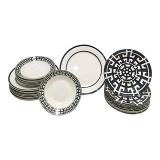 Contemporary & Modern Ceramic Dinnerware by Colin Cowie - Set of 23 For Sale