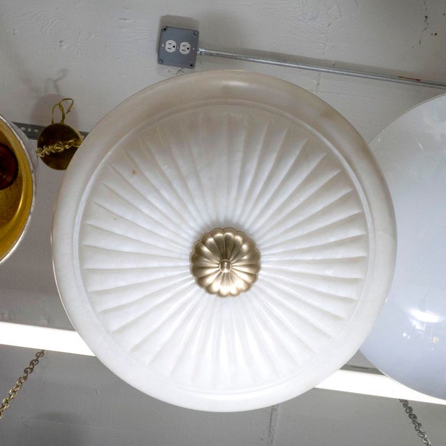 Alabaster and brass pendant For Sale - Image 4 of 8