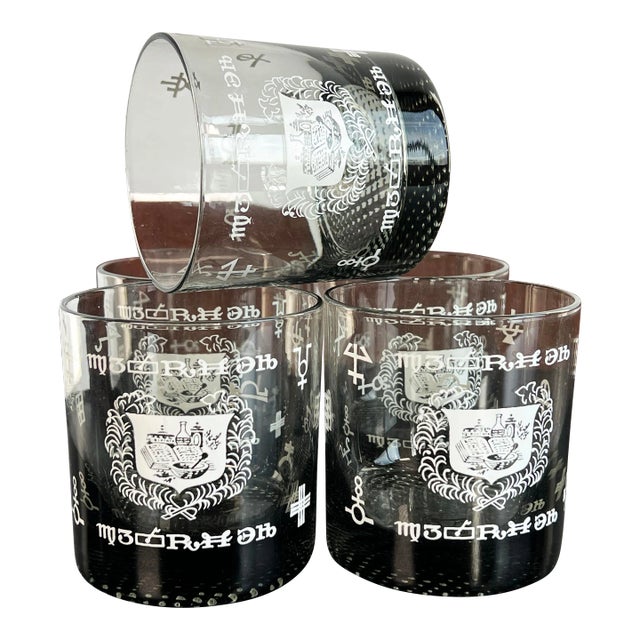 Vintage Mid Century Pharmacy Rx Whiskey Rocks Cocktail Glasses - Set of 5 For Sale