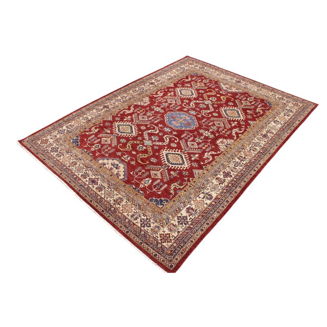 Shabby Chic Southwestern Super Kazak Red/Beige Wool Rug - 8'10'' X 12'0'' For Sale - Image 3 of 10