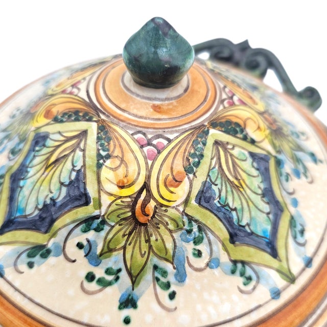Late 20th Century Erice Ceramica Ericina Sicilian Hand Painted Majolica Lidded Tureen 10.5" For Sale - Image 14 of 18