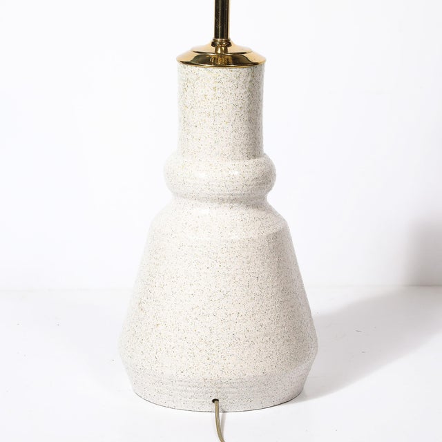 Mid-Century Illuminated Amber Resin Naturalistic Motif White Ceramic Table Lamp For Sale - Image 9 of 12