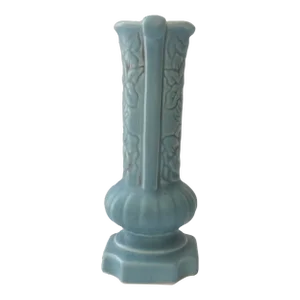 Mid 20th Century Red Wing Pottery Blue Magnolia Vase #1190