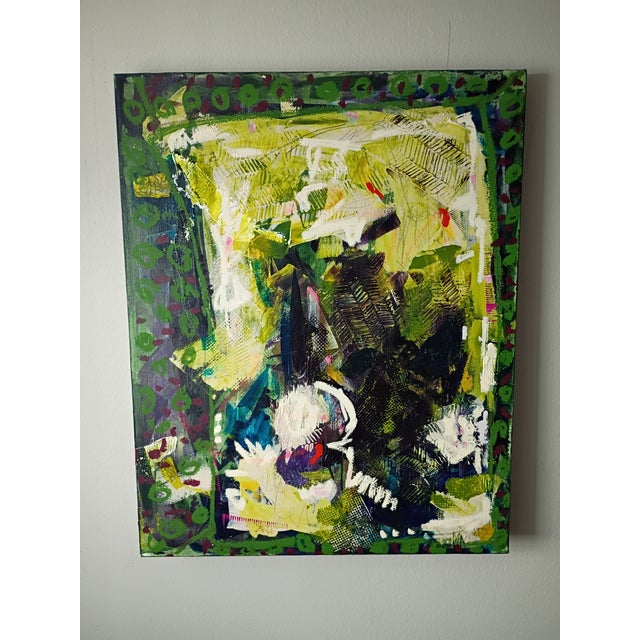 Early 21st Century Mary Murdoch Original Abstract Expressionist Painting "Camping in the Jungle" – 24x30 For Sale - Image 5 of 13