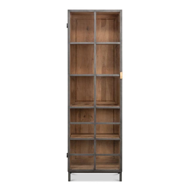 Modern Industrial Glazed Display Cabinet, Left-Opening For Sale - Image 3 of 10