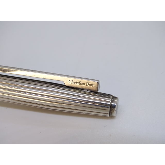 Grooved Ballpoint Pen in Silver-Plated Metal from Dior, 1970s For Sale - Image 13 of 18