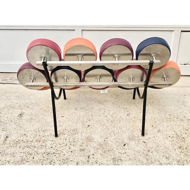 Pink Vintage MCM Style Multicolored Loveseat For Sale - Image 8 of 9