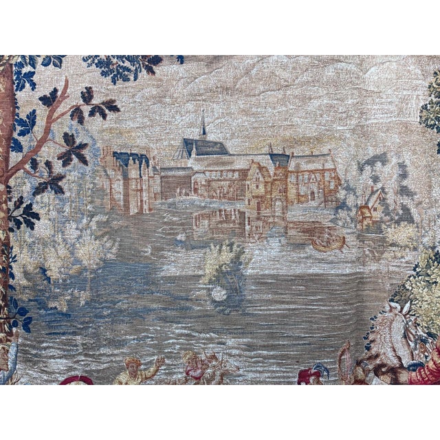 1940s Medieval Style Tapestry After the Louvre Les Chasses De Maximilien For Sale - Image 9 of 12