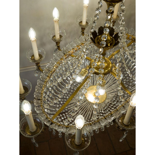 Large Empire Style Oval Crystal 16-Light Hot Air Balloon Chandelier, 1940s For Sale - Image 18 of 18