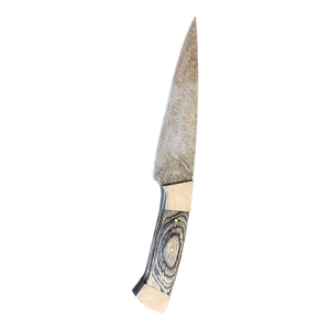 Damascus Steel Blade Knife Wood Handle