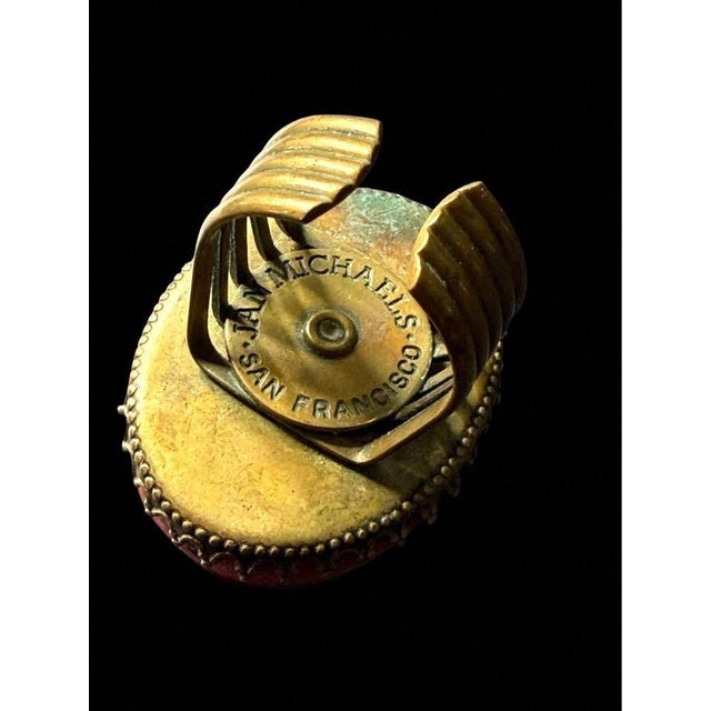 Vintage 80s 90s Jan Michaels San Francisco Carved Red Resin Cameo Statement Ring, Size 8 For Sale In Dallas - Image 6 of 7