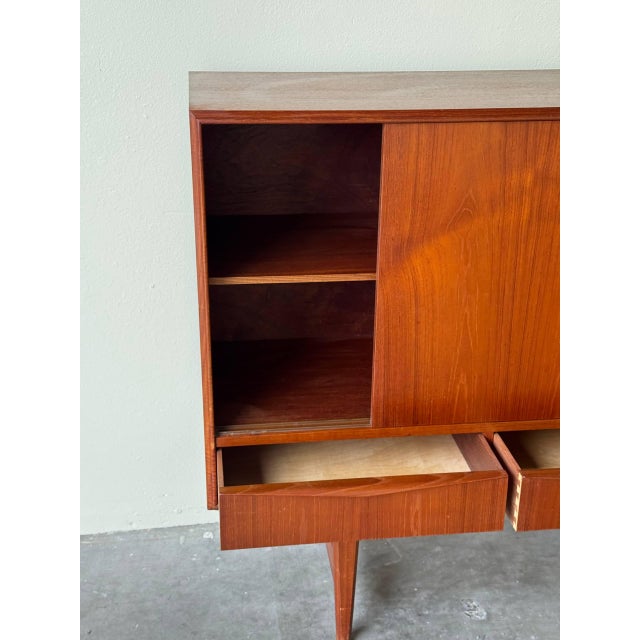 1960s Danish Modern Teak Highboard Credenza — e.w. Bach for Sejling Skabe For Sale - Image 10 of 11