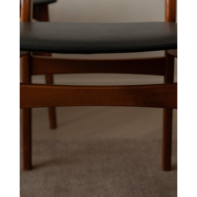 Vintage Danish Dining Chairs in Teak and Black Skai, 1960s, Set of 6 For Sale - Image 16 of 18