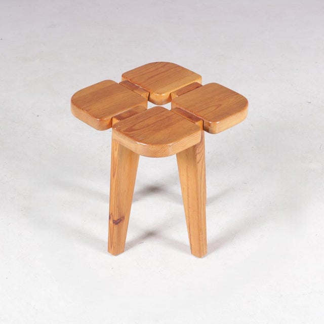 Pine stool by Raani Peippo for Stockmann Orno, Finland, 1960s For Sale - Image 6 of 7