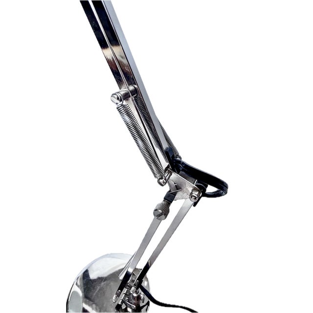 Chrome Vintage Chrome Industrial Desk Lamp For Sale - Image 8 of 10