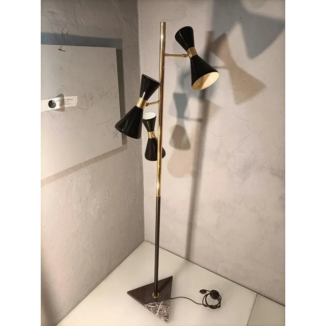 Adjustable Floor Lamp with Black Marble Base, 2000s For Sale - Image 4 of 4