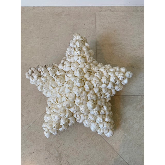 Traditional Vintage 1980’s Very Large Seashell Encrusted Star For Sale - Image 3 of 9