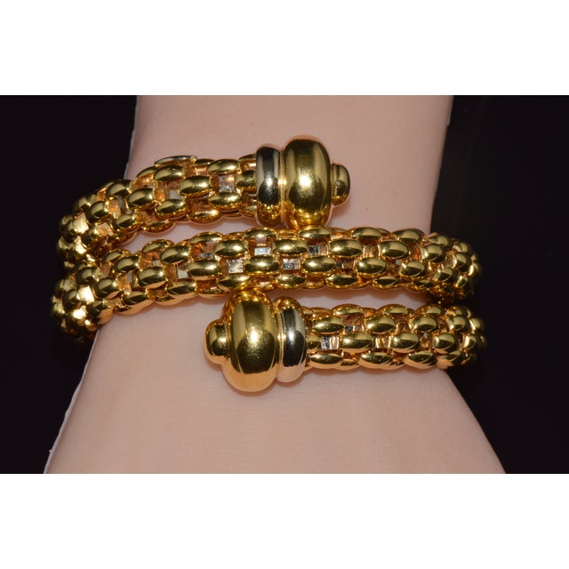 Vintage Fope Flex’it Double Wrap Bangle Bracelet in 18k Yellow & White Gold For Sale - Image 9 of 18
