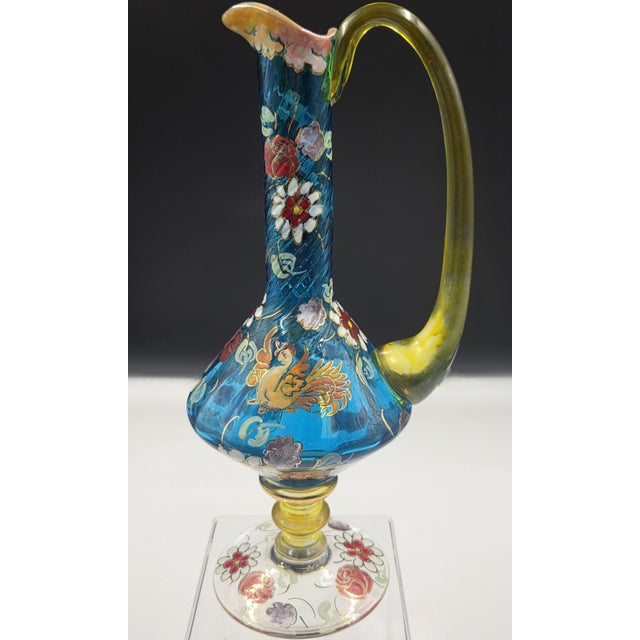 Rare Mid 20th Century Signed Jose Cire Royo Spanish Art Glass Ewer For Sale - Image 15 of 18