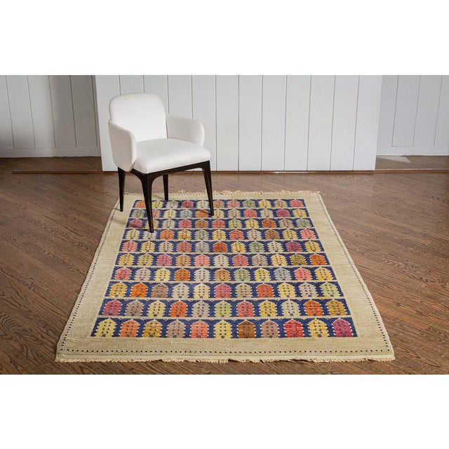 Mid-Century Modern Doris Leslie Blau Rare Vintage Swedish 'Townhouse' Rug For Sale - Image 3 of 9