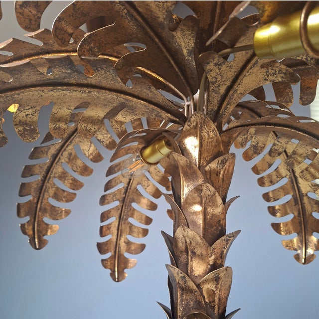 Metal Vintage Palm Tree Lamp, 1970s For Sale - Image 7 of 12