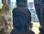 24" Distressed Black Brown Cross Legs Peaceful Hands Stone Buddha Statue For Sale - Image 9 of 13
