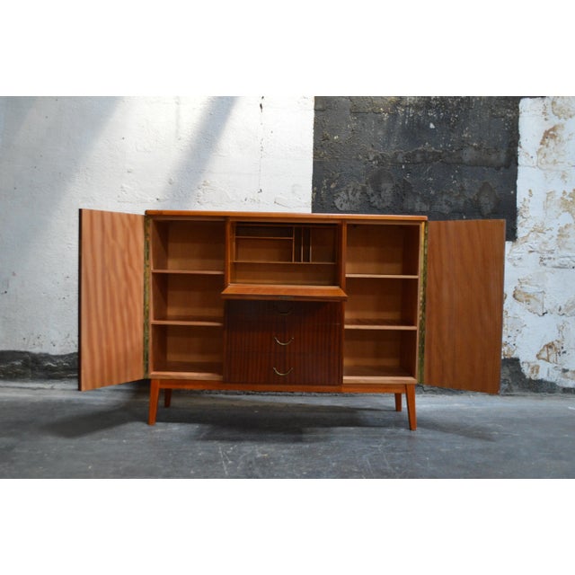 Vintage Swedish Mid-Century Modern Mahogany Cabinet Drop Leaf Desk Secretary For Sale In Atlanta - Image 6 of 10