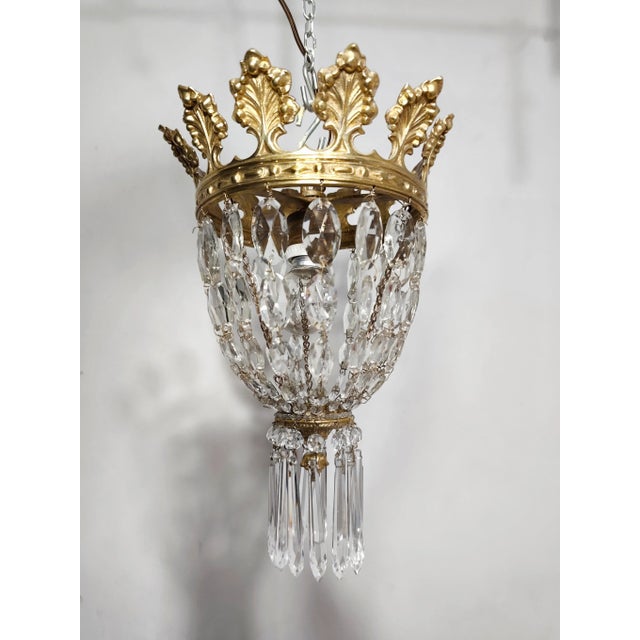 Crystal Ceiling Lamp, Spain, 1950s For Sale - Image 12 of 12
