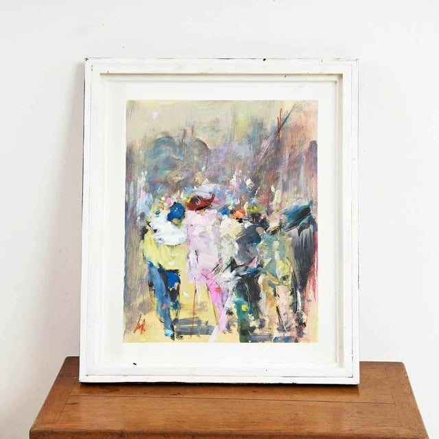 Renzo Piccoli, Figurative Scene, Oil Painting For Sale - Image 6 of 6