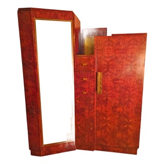 Modernist Art Deco Furniture in Thuya and Patinated Bronze from Maison Soubrier, 1930s For Sale