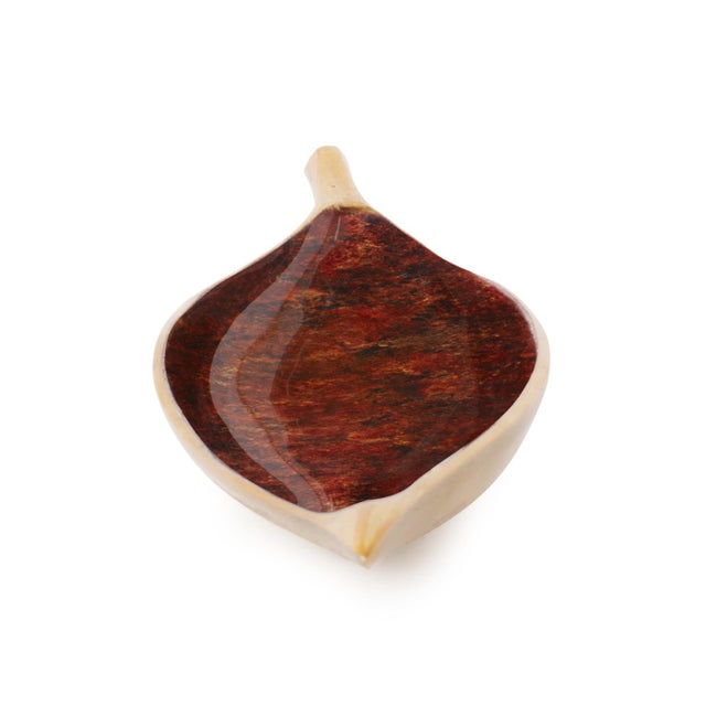 Metal Sharma Crimson Gold Shallow Leaf Bowl- Small For Sale - Image 7 of 11
