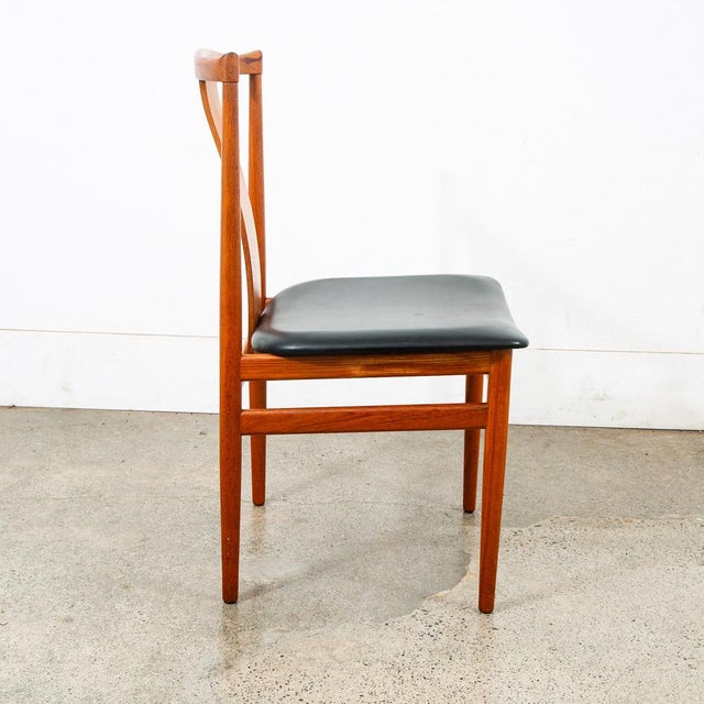 Mid-Century Modern 1960s Mid Century Danish Modern Dining Chair Solid Teak Wood Henning Sorensen Black For Sale - Image 3 of 12