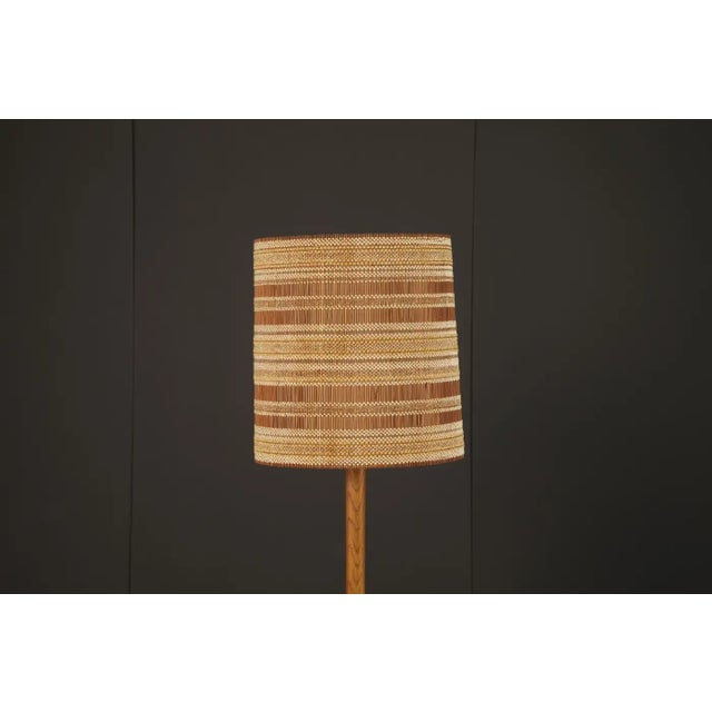 Maria Kipp 1960s Maria Kipp Raffia Lampshade in Burnt Sienna and Honeycomb Stripe For Sale - Image 4 of 9