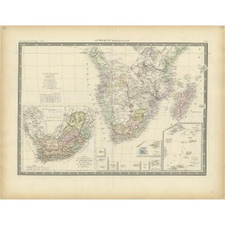 Antique Map of Southern Africa by Levasseur, 1875 For Sale
