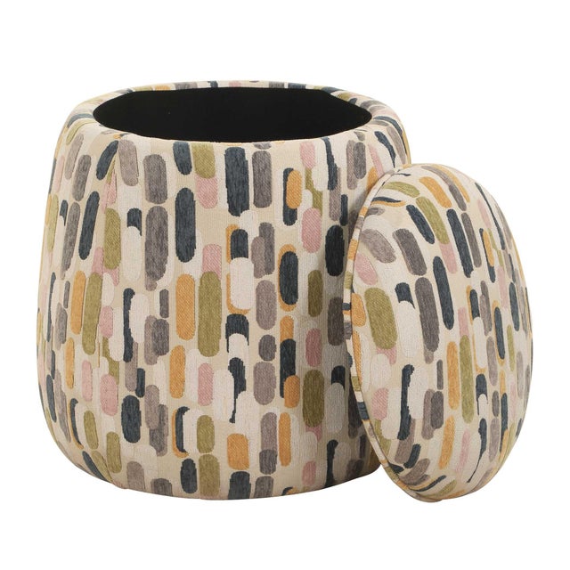 2020s Arem Upholstered Multi-Color Ottoman For Sale - Image 5 of 7