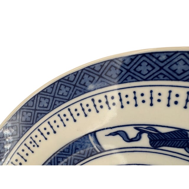 Mid 20th Century Imperial Standard China Blue and White Chinoiserie Plates — Set of 8 For Sale - Image 12 of 17