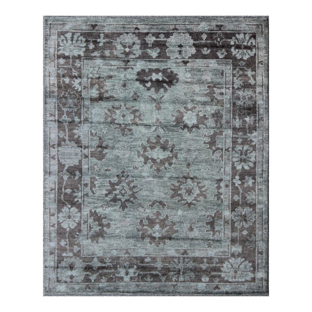 Contemporary Oushak Rug by Keivan Woven Arts For Sale