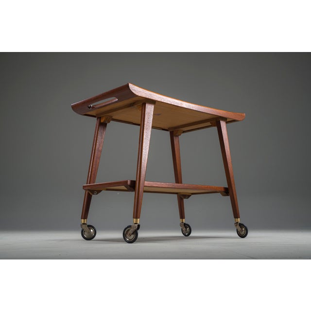 1960s Mid-Century Modern German Bar Cart from Opal Möbel, 1960s For Sale - Image 5 of 18