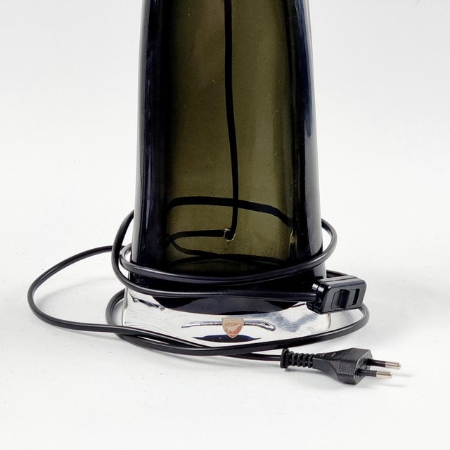 Mid-Century Modern Scandinavian Glass and Brass Table Lamps by Carl Fagerlund for Orrefors, 1960s, Set of 2 For Sale - Image 9 of 10