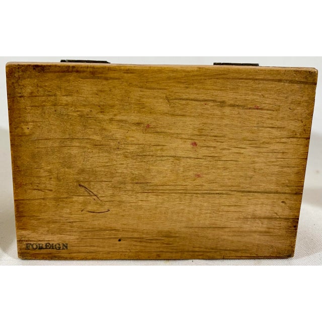 Small Vintage Hand-Crafted Wooden Box Adorned With a Pair of Scotties and Intricate Parquet Patterns From England - Circa 1940’s For Sale - Image 9 of 10