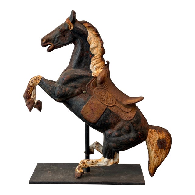 Cast Iron Carousel Horse on Stand C 1910 For Sale