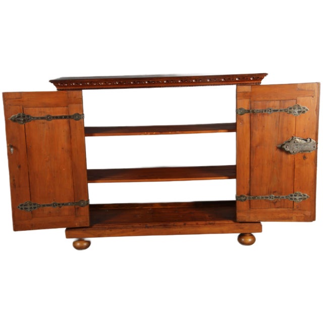 Antique Baroque Facade Half Cabinet in Walnut, 1700 For Sale - Image 4 of 18