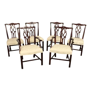 Kindel Chippendale Style Set of Six Mahogany Dining Chairs